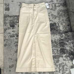 Ag Adriano Goldschmied Cream denim utility Maxi Skirt